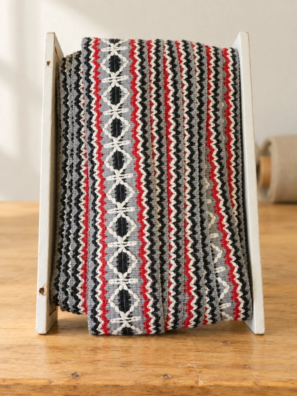 Conso Upholstery Drapery Trim 24.5 Yards Red Black Grey White Vintage